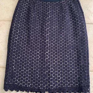 Karl Lagerfeld Navy & White lined pencil skirt